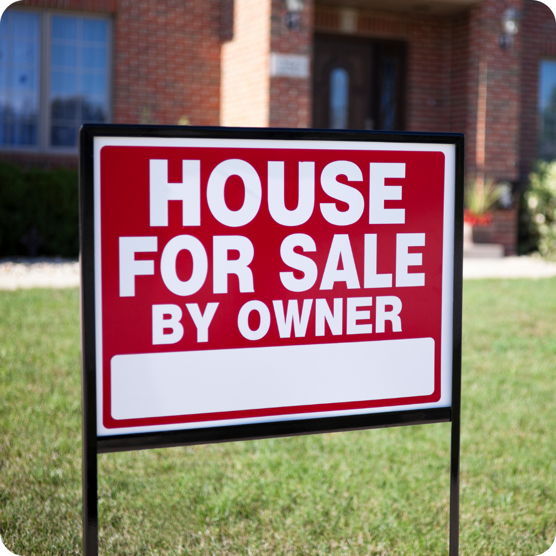 Red Sign on a Mowed Lawn that says 
